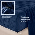 thumbnail image 6 of Bare Home Microplush Fleece Sheet Set - Ultra Soft - Deep Pocket - King, Dark Blue, 6 of 9