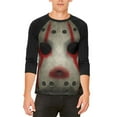 thumbnail image 1 of Halloween Horror Movie Hockey Mask Costume Mens Raglan T Shirt, 1 of 2