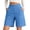 Light Blue, variant on Linen Shorts for Women Mid Rise Elastic Waist Shorts with Pockets Casual Knee Length Summer Shorts, S