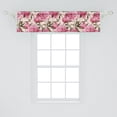 thumbnail image 2 of Peony Window Valance, Vintage Design Delicate Flowers Boho Pattern with Leaves Greenery Art, Curtain Valance for Kitchen Bedroom with Rod Pocket, 54" X 18", Pastel Pink Peacock Green, by Ambesonne, 2 of 2