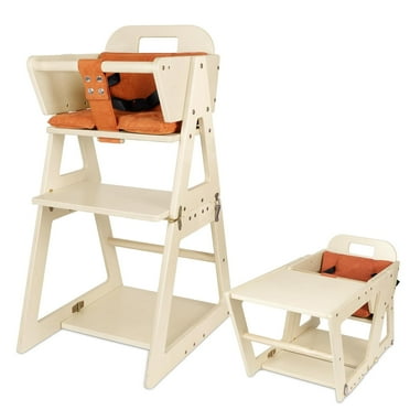 2 in 1 Baby High Chair, Wooden High Chairs for Babies and Toddlers, Convertible Baby High Chair & Toddler’s Desk, Baby High Chair Grows with Family
