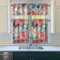 thumbnail image 3 of Country Farmhouse Curtains 36 Inch Short - 3 Panel Bohemian Floral Set with Vintage Botanical Print, Rod Pocket, 3 of 6