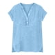 thumbnail image 5 of Eres Más Que una Camisa de Puntuación de Prueba Estilo Casual de Manga Corta de las Mujeres V Cuello Blusa Superior, Camisas de Manga Corta para las Mujeres Pullover de Botón Casual, 5 of 5