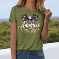 thumbnail image 2 of idosla 250 Anniversary USA Shirt Women's Retro Statue of Liberty 250Th T-Shirt Casual Flag Patriotic Shirt (Army Green, M), 2 of 8