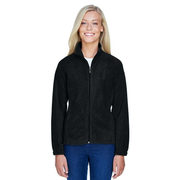 Harriton M990W Women's Full-Zip Fleece-Black-3XL