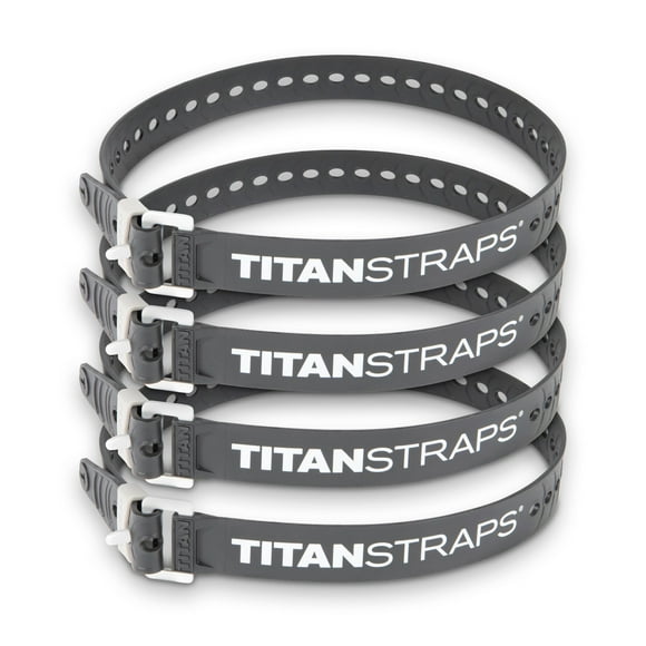 Titan Industrial Straps – Strong & Simple Tie-Downs for Construction (Welders, DIY Home) & 1st Responders – 3 Year Warranty, Batch Tested – 70 lb. Working Load, 30" Length, Black, 4-Pack
