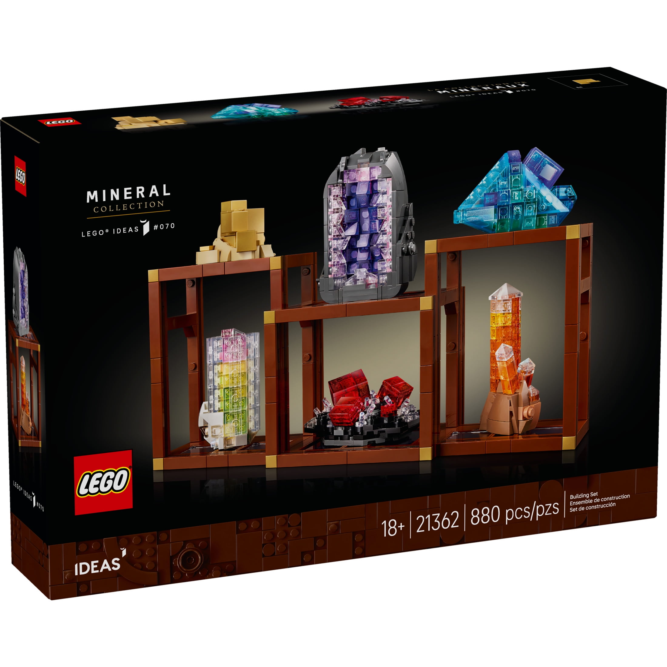 LEGO Ideas Mineral Collection Building Set for Adults, Ages 18+ - Bedroom or Office Decor with 3 Display Shelves - Unique Gift Idea for Men & Women - 21362