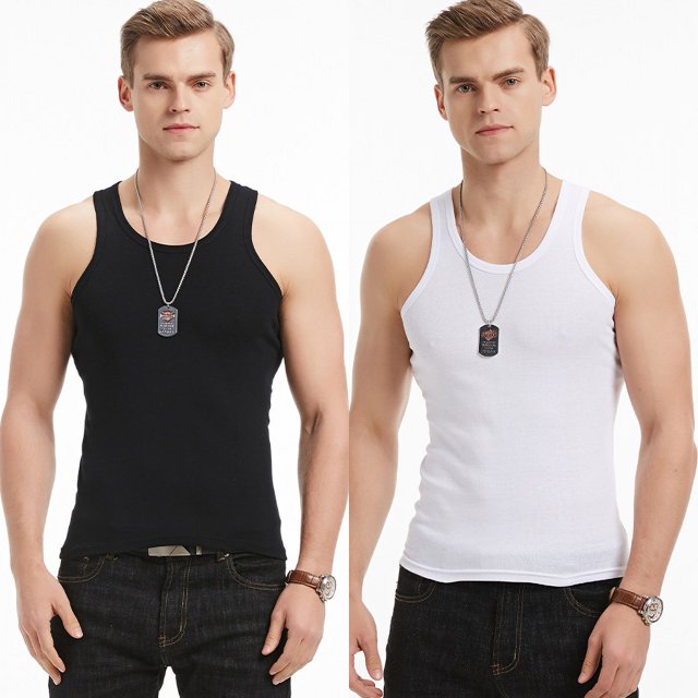 Chaleco deportivo de algodón blanco liso de mediana edad para hombre, ajustado, elástico, sin mangas, para verano