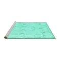 thumbnail image 2 of Ahgly Company Machine Washable Indoor Square Persian Turquoise Blue Traditional Area Rugs, 7' Square, 2 of 4