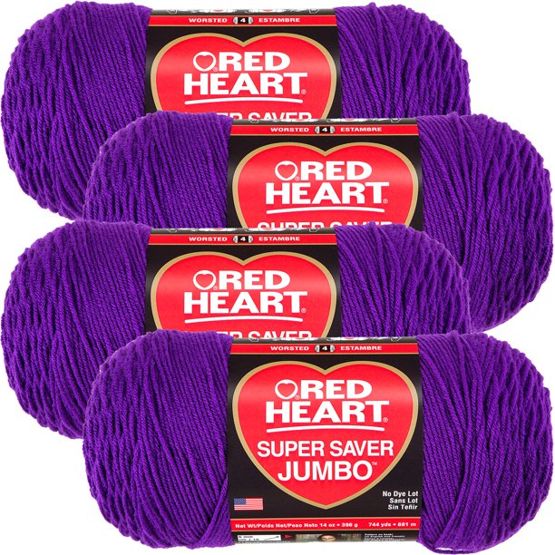 Red Heart Super Saver YarnAmethyst, Multipack Of 4