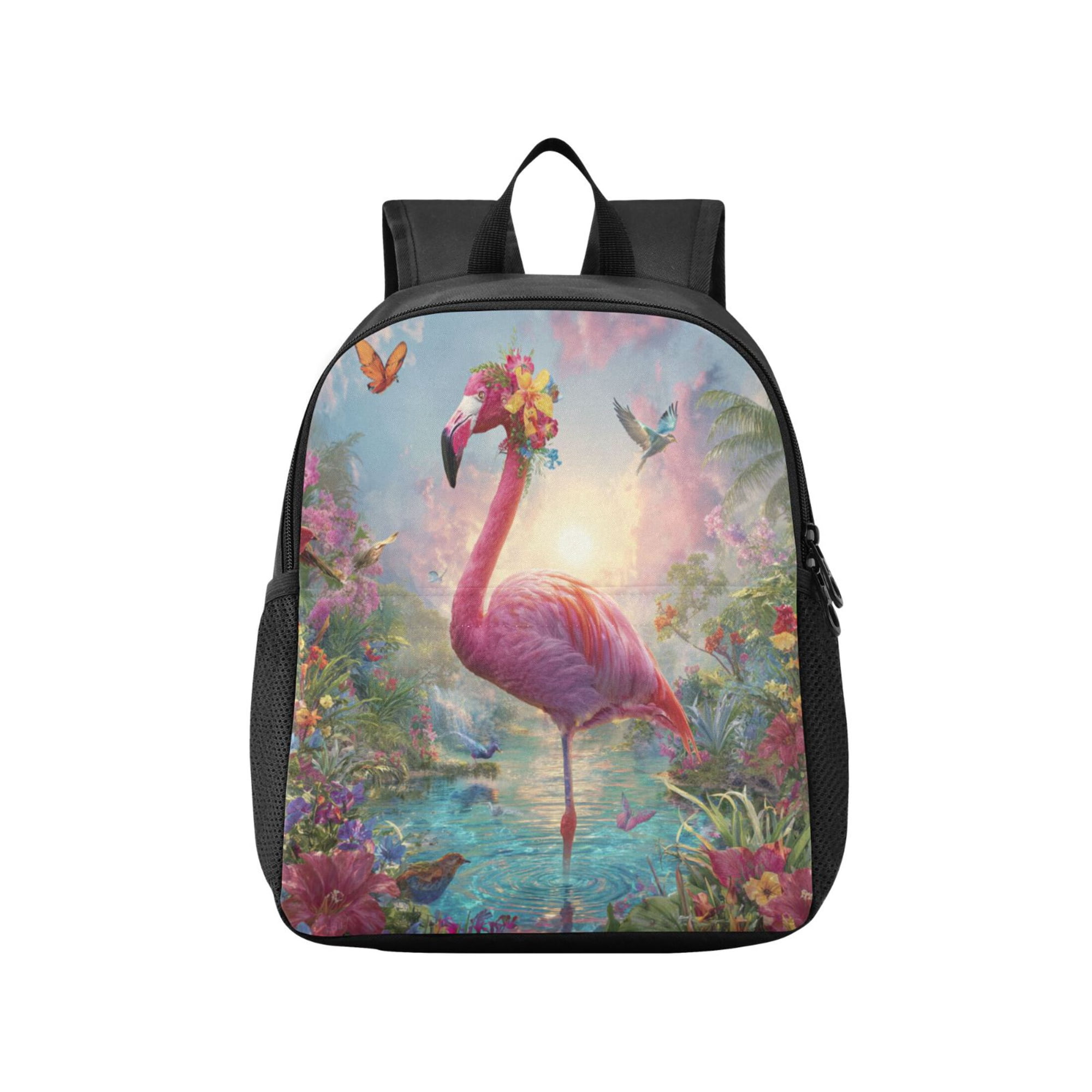 Toddler Backpack Exotic Paradise Flamingo Waterproof Lightweight Backpack Casual Mini Daypack for Daycare & Travel