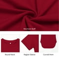 thumbnail image 5 of JYLFC Womens Shirts Summer Crew Neck Raglan Shirt Basic Short Sleeve Loose Fit Casual Tunic Tops, Claret L, 5 of 6
