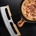 thumbnail image 4 of 14 Inch Pizza Cutter, Mezzaluna Chopper, Mezzaluna Salad Chopper, Pizza Cutter Rocker Knife With Wooden Handle, Large Pizza Knife Tool…, 4 of 8