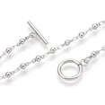 thumbnail image 2 of 2Pcs Chain Bracelets Stainless Steel Link Bracelet with Ot Toggle Clasps Round Charm Jewelry Bracelet Making Chain for Women Valentine's Day Present grey, 2 of 2