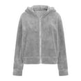 thumbnail image 5 of Enjoytime Winter Jackets for Women Solid Color Long Sleeve Hooded Zip Up Coat Fall Warm Casual Outerwear with Pockets, 5 of 7