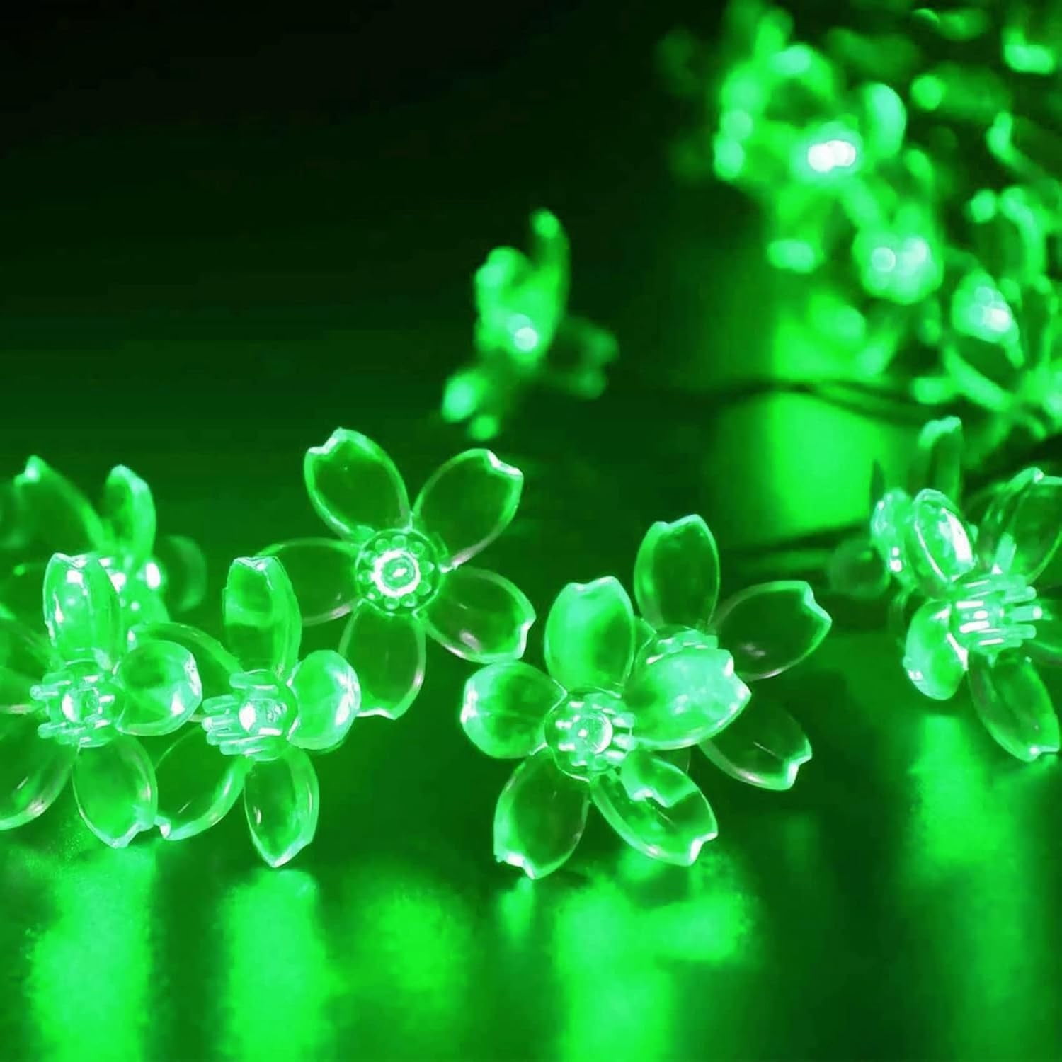 Solar Cherry Blossom Light String, 16FT 20 LED Waterproof Flower Fairy Lights with 8 Modes, Solar Powered Outdoor Garden Lights for Wedding, Christmas, Patio, Home Decor