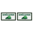 thumbnail image 1 of ThisWear Lucky Shamrocks Vintage Truck Welcome Mats St Patricks Day Gifts 2 Pack Doormats Simulated Shiplap, 1 of 3