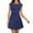 Navy, variant on Womens Short Sleeve Round-Neck Dress Solid Color Mini Light Fabric Summer Daily Casual Wear