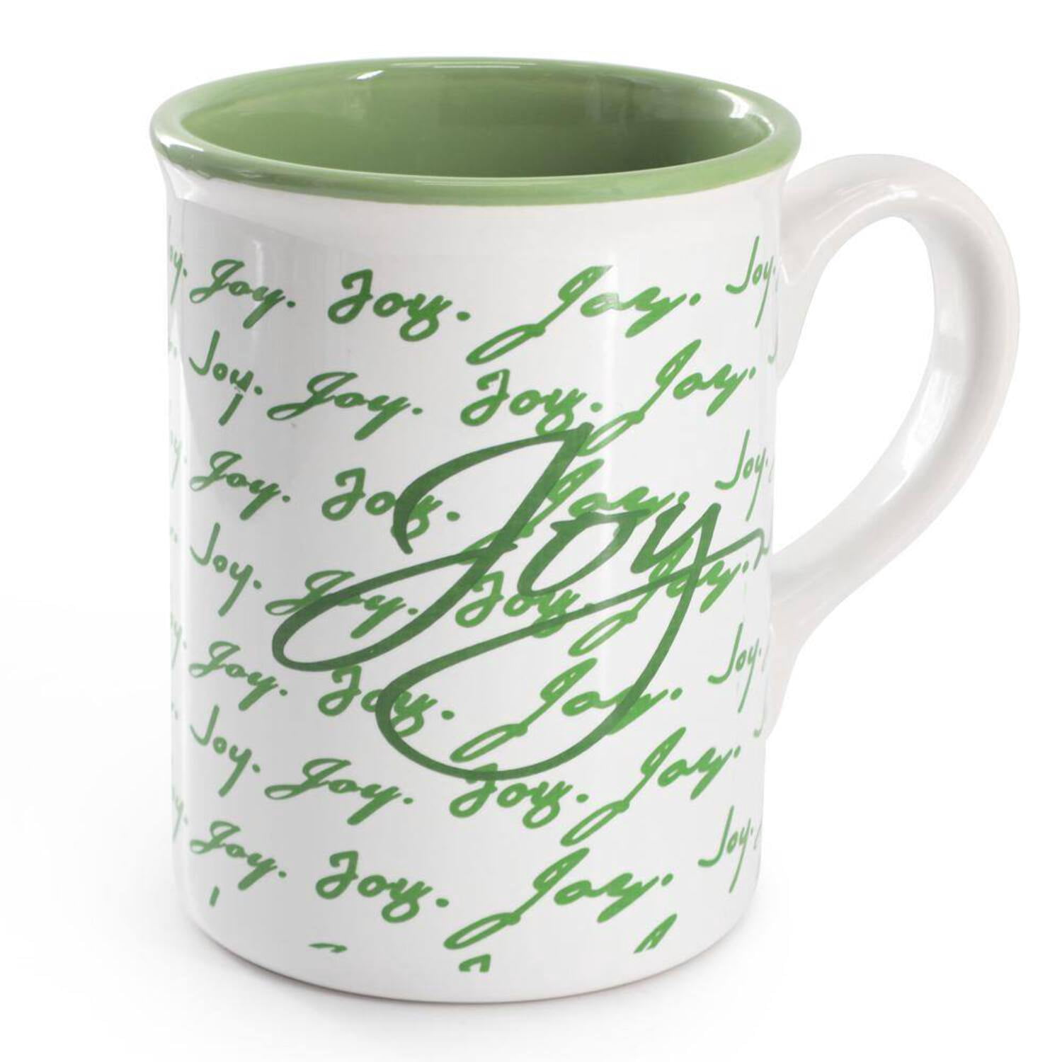 Gibson Home 142554.01 16 oz Inspirational Words Joy Sto are Mug Set, Green - 4 Piece