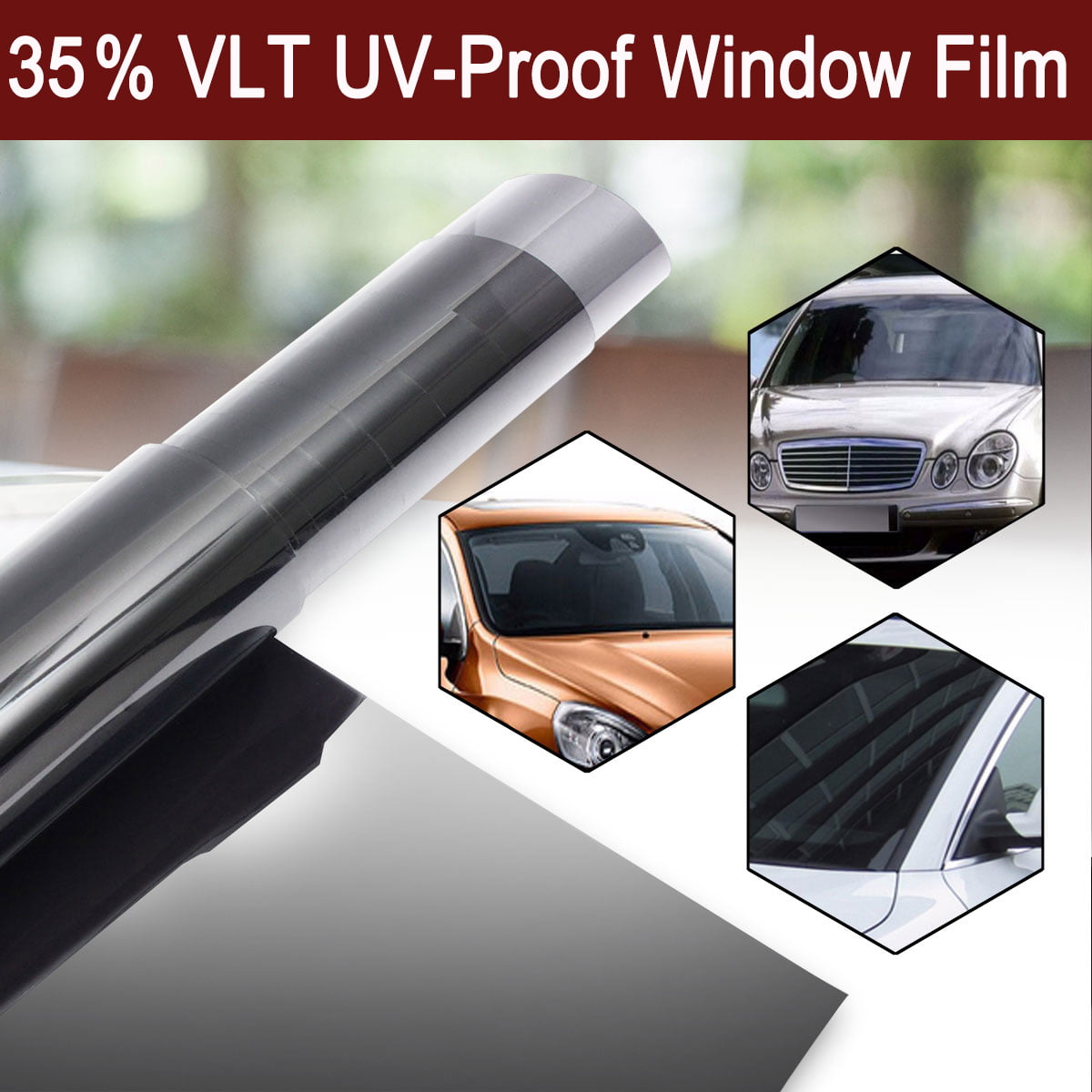 Universal Window Tint Roll Film 35% VLT 20" 120" in 10 FT Office Auto Home Glass