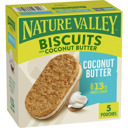 Nature Valley Biscuit Sandwiches, Coconut Butter, Snacks, 5 ct, 6.75 OZ