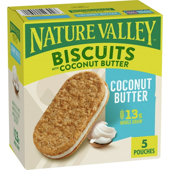 Nature Valley Biscuit Sandwiches, Coconut Butter, Snacks, 5 ct, 6.75 OZ