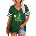 thumbnail image 3 of Anbech St. Patrick's Day Short Sleeve T-Shirt for Women Casual Four-leaf Clover Print Tee Shirt with Round Neck, 3 of 4