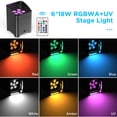 thumbnail image 3 of Ukfog 6x18W LEDs Stage Par Lights, Sound Activated RGBWA+UV 6 in 1 Uplights with Remote/APP/DMX512 Control  for Indoor Parties Disco Club KTV Bar Stage DJ Lighting, 3 of 8