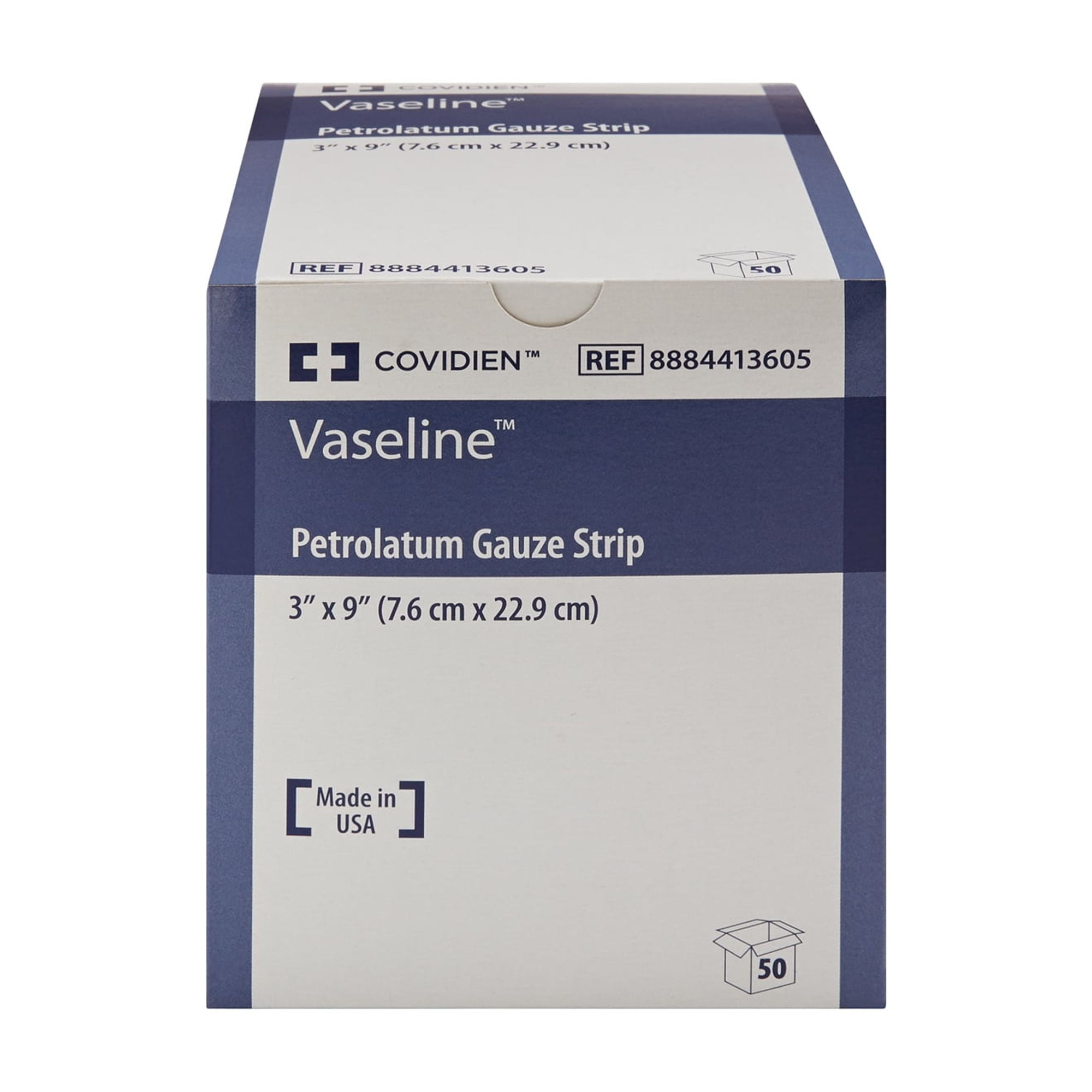 Vaseline Petrolatum Impregnated Dressing 3 x 9" Rectangle Mesh Gauze 8884413605 200 Ct