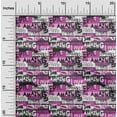 thumbnail image 2 of oneOone Rayon Pink Fabric Writing Font Fabric For Sewing Printed Craft Fabric By The Yard 56 Inch Wide, 2 of 4