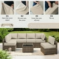 thumbnail image 6 of Snubbull 14 Piece 26" x 26" Patio Cushion Covers Replacement, Outdoor Patio Wicker Sofa Washable Cushion Slipcovers with Zipper, Cream, 6 of 8