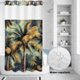 thumbnail image 2 of No Hook Shower Curtain, Palm Tree Shower Curtains for Bathroom with See Through Top Window, Retro Summer Botanical Tropical Plant Leaves Waterproof & Washable Bath Curtain Stand Up Stall 36"x72", 2 of 9