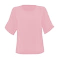 thumbnail image 1 of Blusa George para Dama, Manga Amplia 3/4 Roll Up Cuello Redondo Rosa Talla CH, 1 of 4