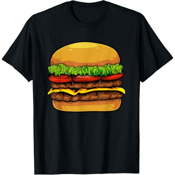 Funny Hamburger Art For Kids Men Women Cheeseburger Lover T-Shirt