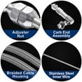 thumbnail image 3 of 24" Universal Throttle Cable Stainless Steel Braided Covering Locking Throttle Cable Kit With Aluminum Fitting & Ferrule, Adjustable Throttle Cable Automotive Replacement Accelerator Cables, 3 of 5