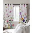 thumbnail image 2 of Spring Floral Black Out Curtains 54 Inch Long, Short Curtains for Small Window, Butterflies Botanical Farmhouse Room Darkening Farmhouse Window Curtains for Kitchen Bedroom 42"x54" 2 Panels, 2 of 8