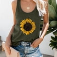 thumbnail image 2 of Follure Sleeveless Tank Tops for Women Plus Size Summer Sunflower Print Round Neck T-shirt Top, 2 of 5