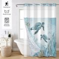 thumbnail image 6 of Mizhona  Sea Turtle Hookless Shower Curtain with Snap in Liner Nautical Coastal Ocean Theme No Hook Fabric Bathroom Curtain,71"× 74", 6 of 6