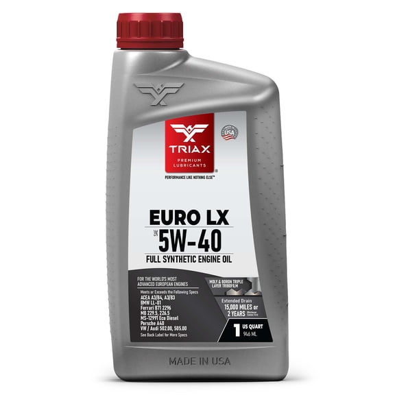 TRIAX Euro LX 5W-40 Full Synthetic European Car Engine Oil, 1 Quart