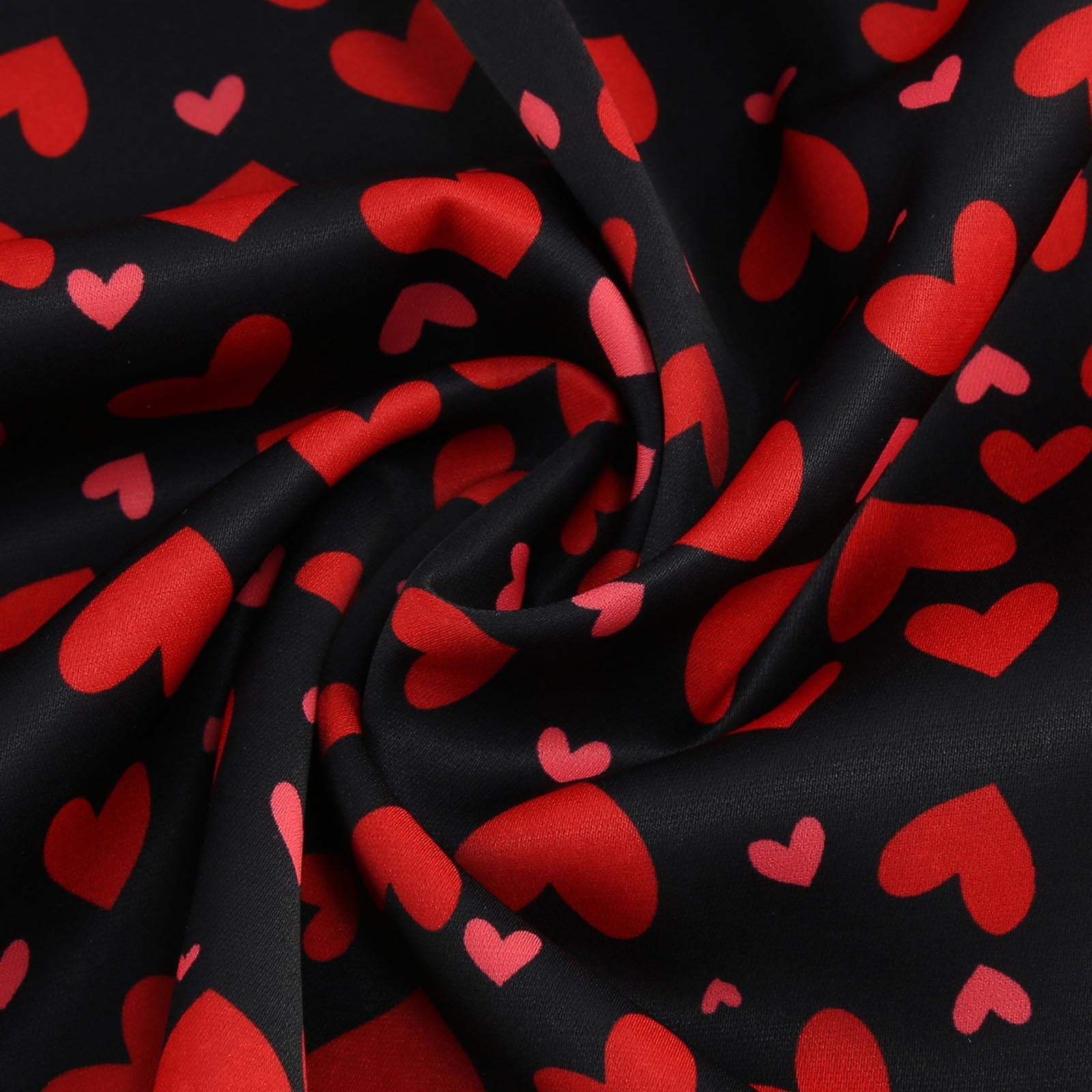 hotojiny Formal Dresses for Women Valentine's Day Gifts Cute Heart Print Cocktail Dresses Trendy Flowy Short Sleeve Maxi Dress
