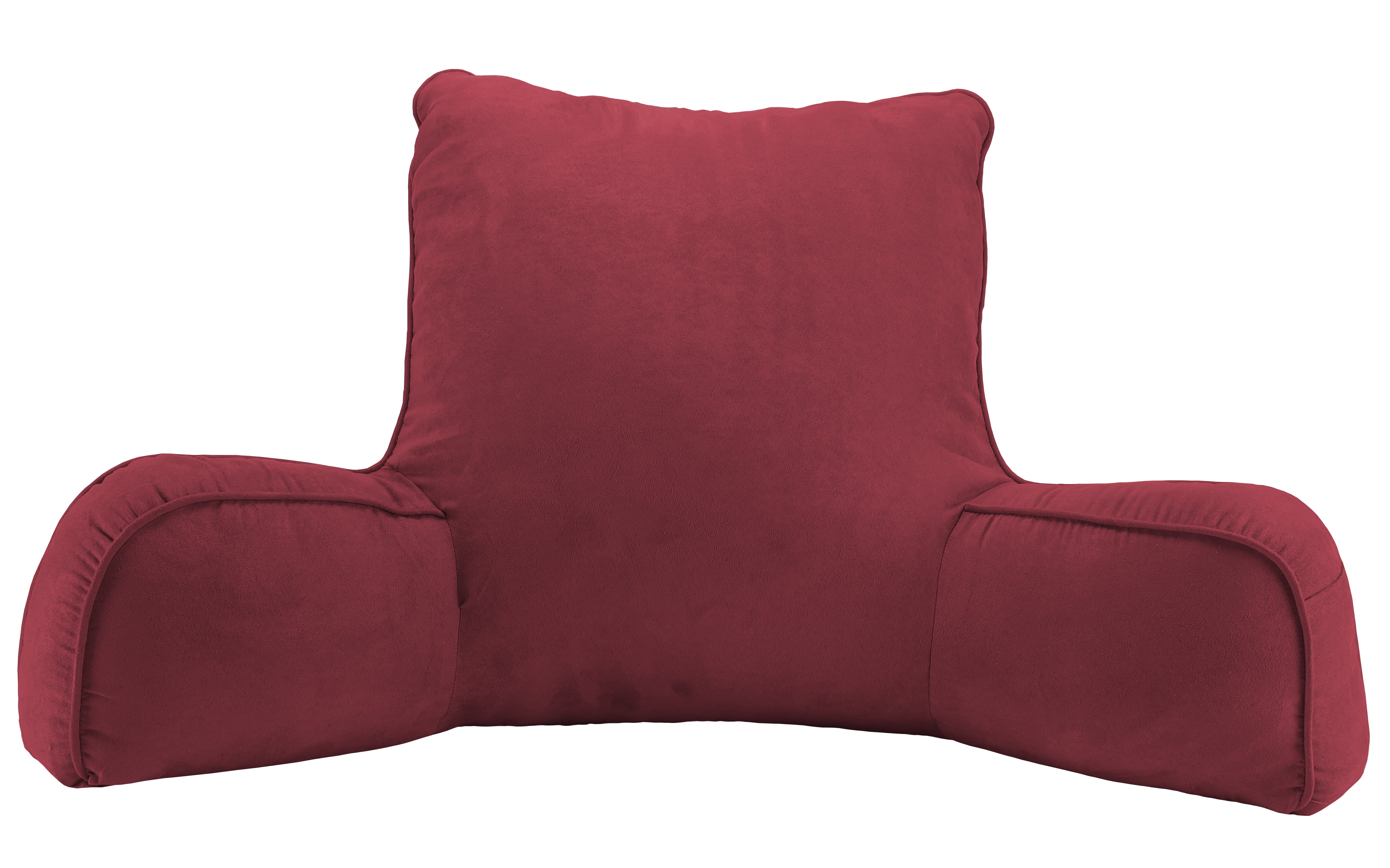 Faux Suede Oversized Backrest Pillow, Burgundy