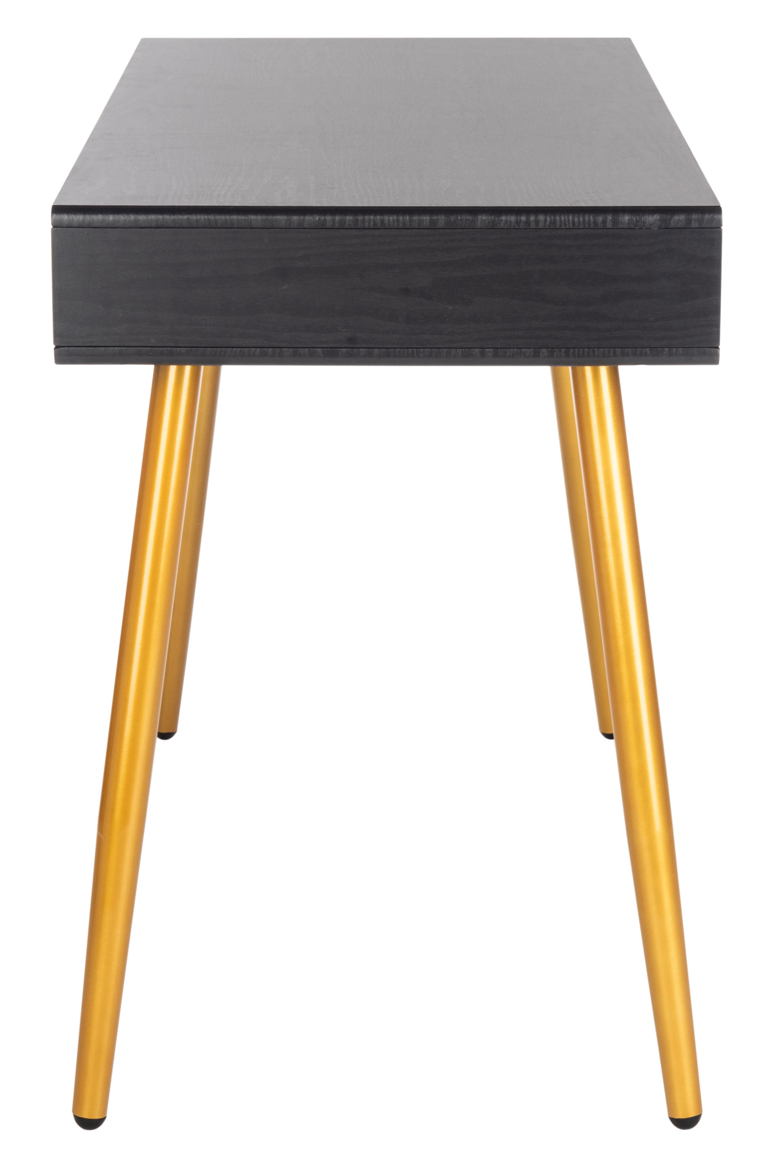 SAFAVIEH Jorja Contemporary Black/Gold 1-Drawer Writing Desk (43.3 in. W x 19.7 in. D x 29.7 in. H)