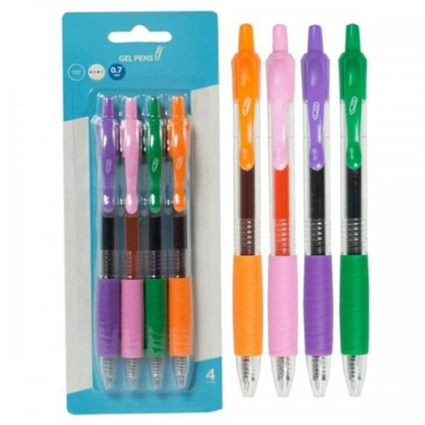 Bulk Buys KL23055 Retractable Gel Pens, MultiColor Pack of 4
