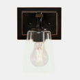 thumbnail image 6 of (2 pack) Better Homes & Gardens 8.5"H Traditional Indoor Wall Scone, Dark Bronze Metal Clear Glass Shade, 6 of 11