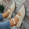 thumbnail image 4 of Hinvhai Women’s Ballet Flat Flats Shoes Comfortable Mesh Pointed Toe Flat Bottom Shallow Mouth Slip on Dress Shoes Beige 5.5(36), 4 of 8