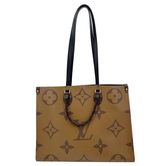 Pre-Owned Louis Vuitton Onthego GM Giant Monogram Reverse Canvas Tote Bag Brown