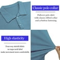 thumbnail image 4 of Ambiloof Mens Knit Polo Shirts Long Sleeve Shirt Casual Lightweight Fashion Textured Collared Pullover Golf Athletic T-Shirts Blue/2XL, 4 of 6