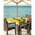 thumbnail image 3 of Fsddascl Yellow Stripes Outdoor Tablecloth - 54x54 Inch Square Dining Table Cover, Retro Farmhouse Gradient Ripple Pattern Waterproof Outdoor Table Cloth with Umbrella Hole & Zipper for Picnic/Patio, 3 of 7