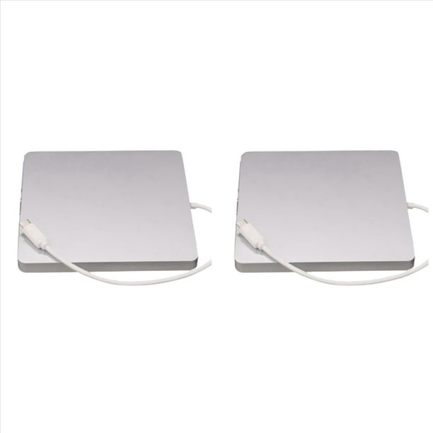 2X Unidad de CD / DVD Externa USB Tipo C Reproductores de Películas de CD Sin Unidad Portátil para Computadora Portátil , Plata