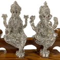 thumbnail image 4 of 999 Pure Silver Ganesh & Lakshmi / Laxmi Idol / Statue / Murti (Figurine #27), 4 of 11